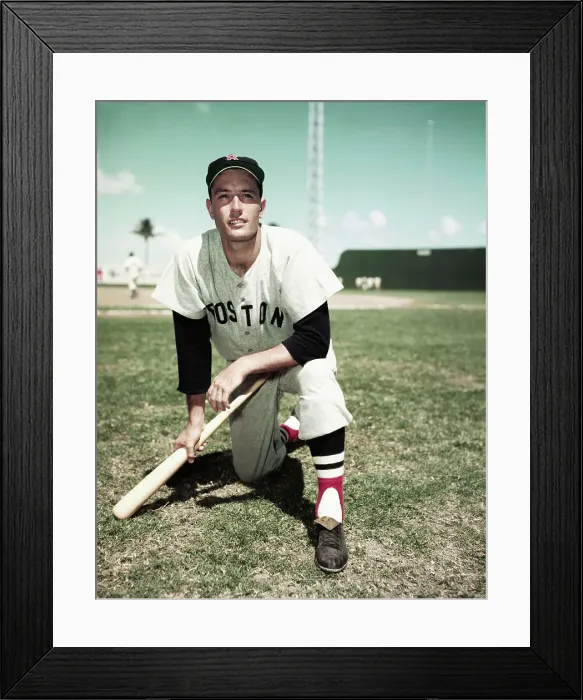 Framed Print : Jimmy Piersall of Boston Red Sox Posing with Bat