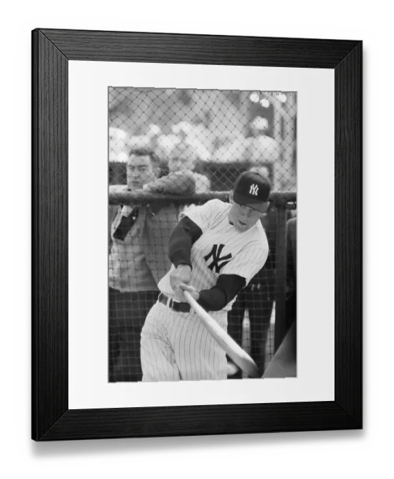 Framed Print : Mickey Mantle At The Batter'S Cage Framed Print : Mickey Mantle At The Batter'S Cage