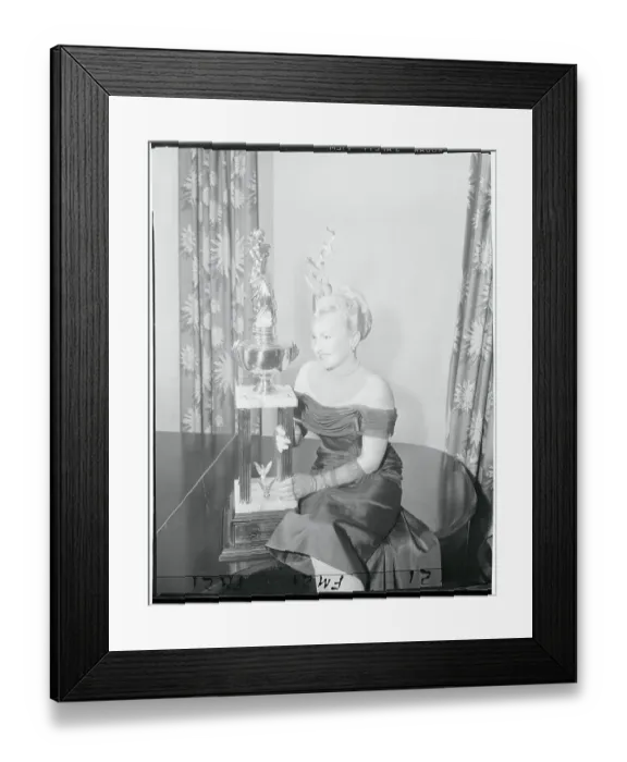 Framed Print : Model, Ann Rush Posing With Trophy Framed Print : Model, Ann Rush Posing With Trophy