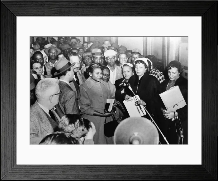 Framed Print : Autherine Lucy In Crowd Holding Bible Framed Print : Autherine Lucy In Crowd Holding Bible