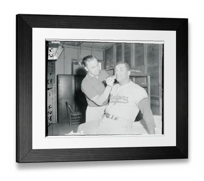 Framed Print : Pee Wee Reese Shaving Roy Campanella Framed Print : Pee Wee Reese Shaving Roy Campanella