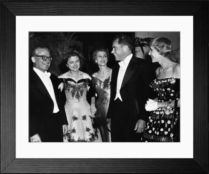 Framed Print : Richard Nixon with Giovanni Gronchi and Clare Boothe Luce