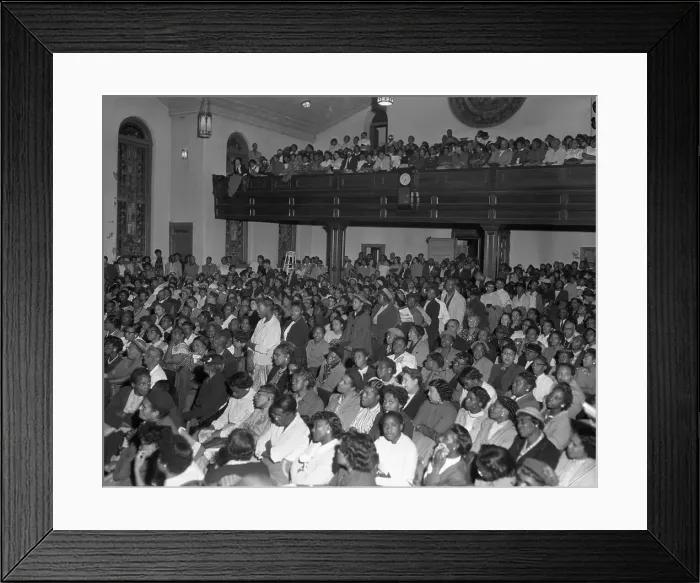 Framed Print : Crowd Cheering Bus Boycott
