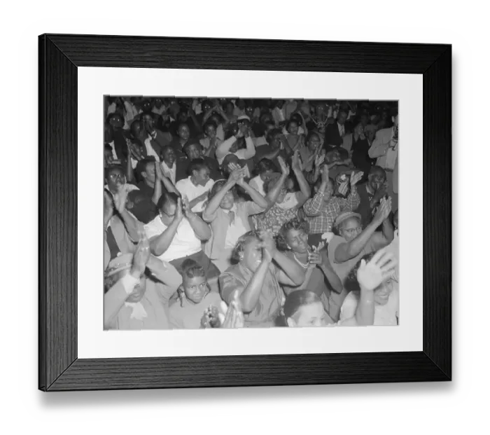 Framed Print : Crowd Cheering Bus Boycott Framed Print : Crowd Cheering Bus Boycott