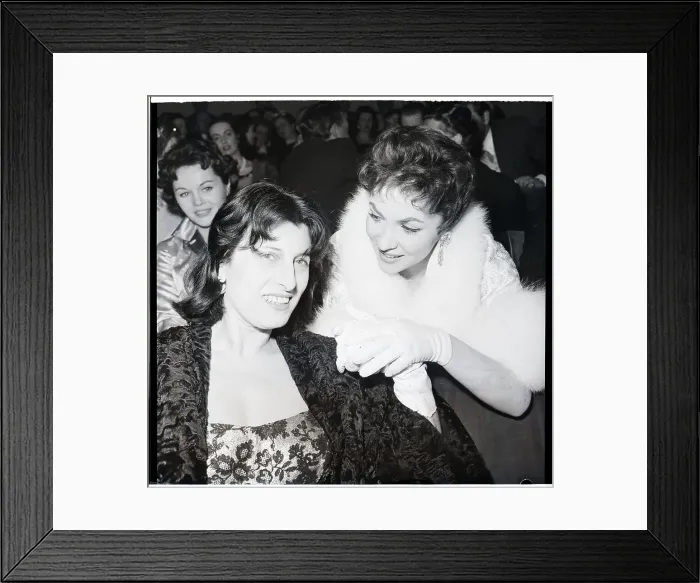 Framed Print : Gina Lollobrigida Congratulates Anna Magnani Framed Print : Gina Lollobrigida Congratulates Anna Magnani