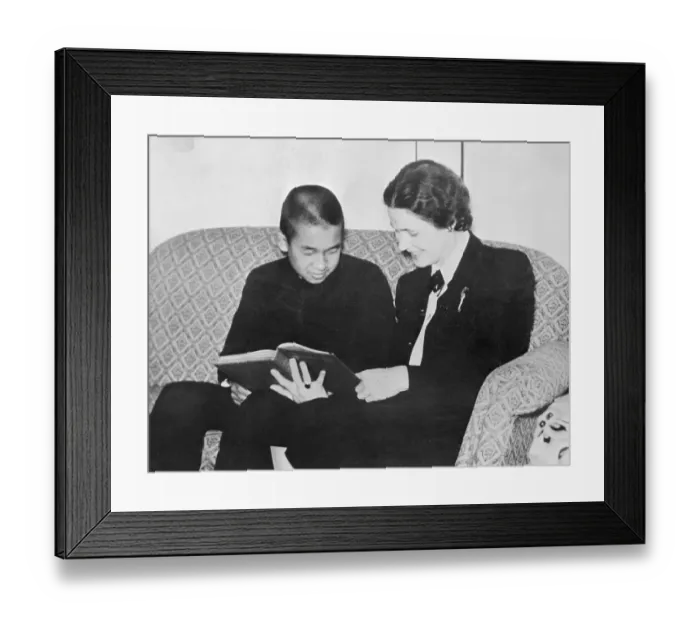 Framed Print : Akihito Being Tutored Framed Print : Akihito Being Tutored