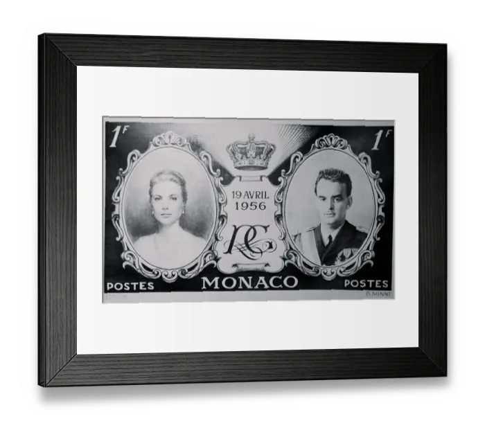 Framed Print : View of Postage Stamp of Prince Rainier III and Grace Kelly Framed Print : View of Postage Stamp of Prince Rainier III and Grace Kelly