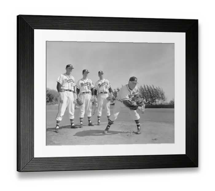 Framed Print : Braves Players in Training Framed Print : Braves Players in Training