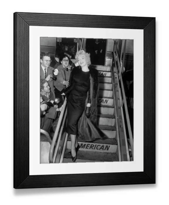 Framed Print : Marilyn Monroe Boarding Airplane Framed Print : Marilyn Monroe Boarding Airplane