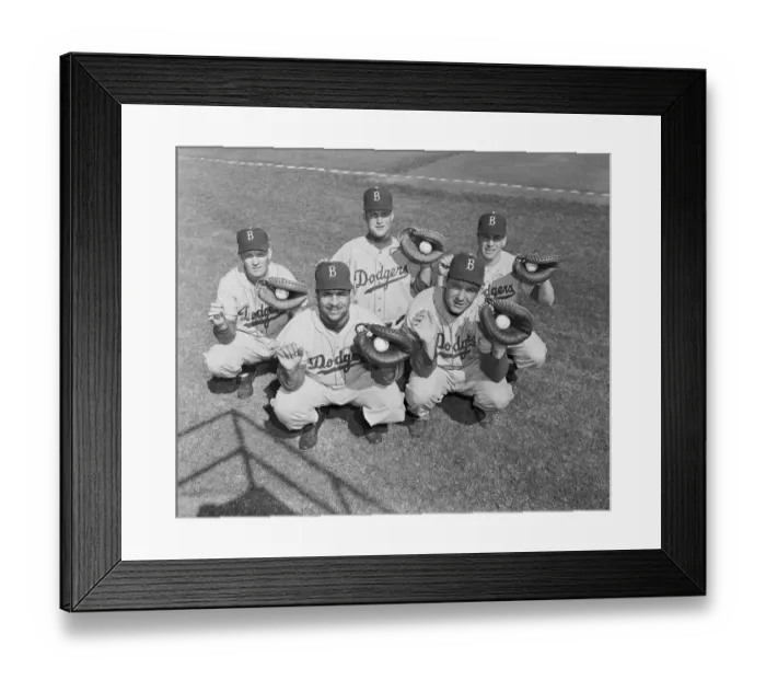 Framed Print : Brooklyn Dodgers Catching Staff Framed Print : Brooklyn Dodgers Catching Staff