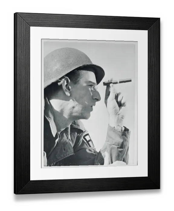 Framed Print : Soldier Holding Radiation Detection Device Framed Print : Soldier Holding Radiation Detection Device