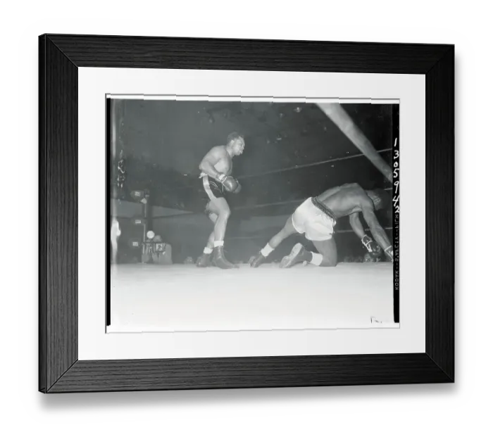 Framed Print : Archie Moore Standing Over Howard King Framed Print : Archie Moore Standing Over Howard King