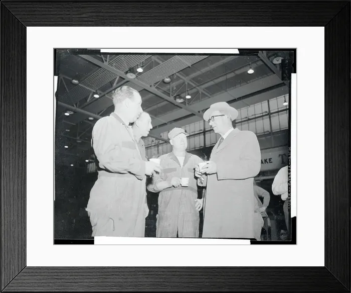 Framed Print : Estes Kefauver Talking with Plant Workers Framed Print : Estes Kefauver Talking with Plant Workers
