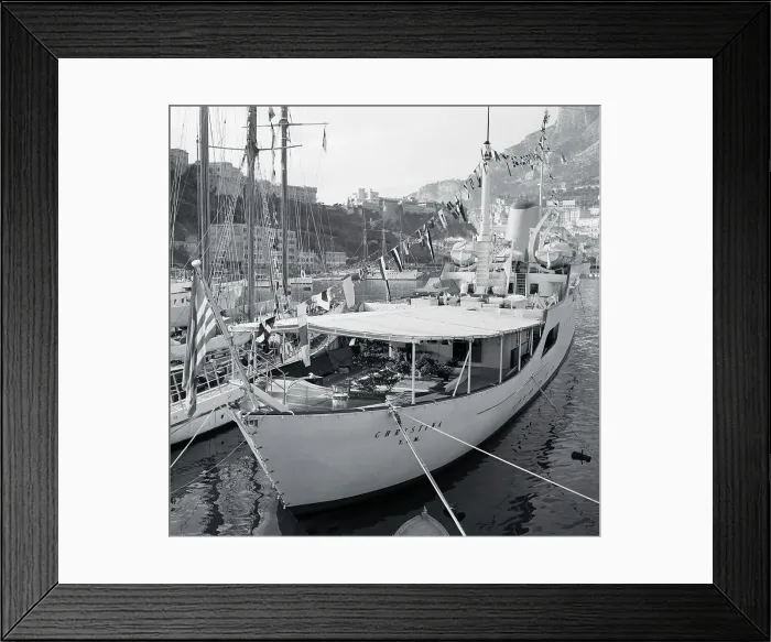 Framed Print : Onassis Yacht Sitting at the Dock Framed Print : Onassis Yacht Sitting at the Dock