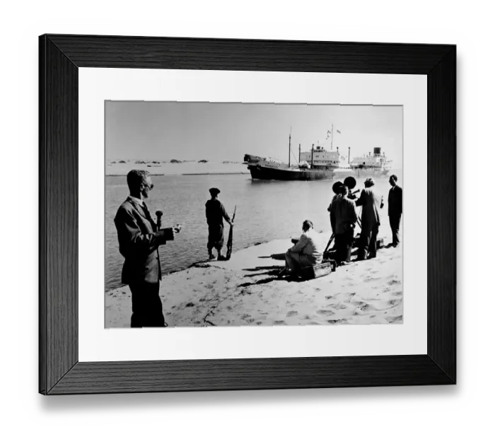 Framed Print : Camera Crew Visits Suez Canal Framed Print : Camera Crew Visits Suez Canal