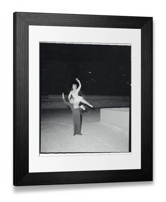 Framed Print : Sissy Schwarz and Kurt Oppelt Performing Skating Routine