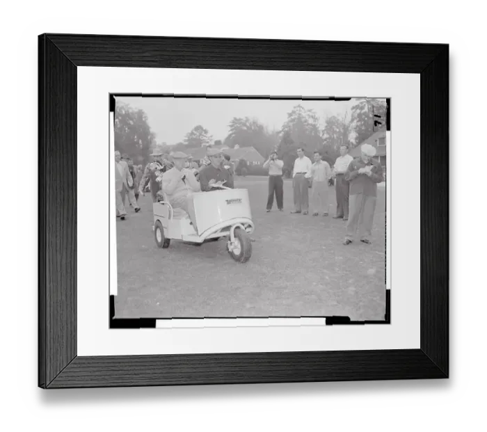 Framed Print : Dwight D Eisenhower Riding Along Fairway Framed Print : Dwight D Eisenhower Riding Along Fairway