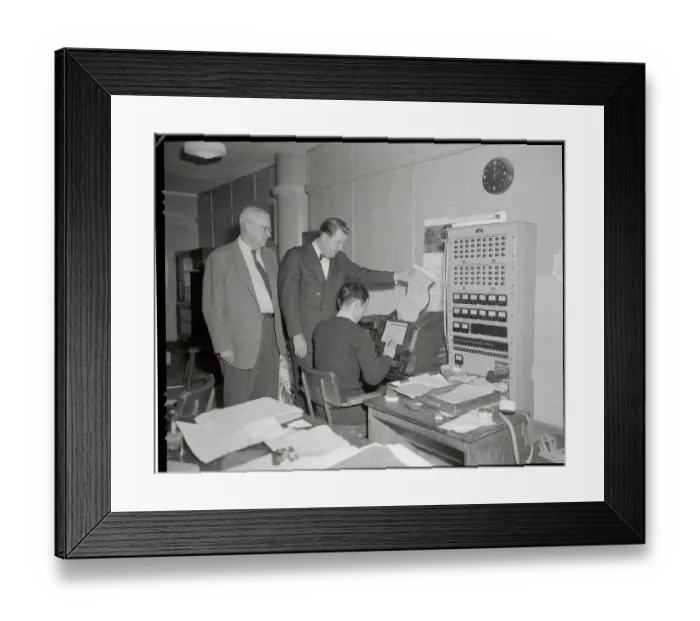 Framed Print : A.V. Dix Visiting the United Press Asia Headquarters Framed Print : A.V. Dix Visiting the United Press Asia Headquarters