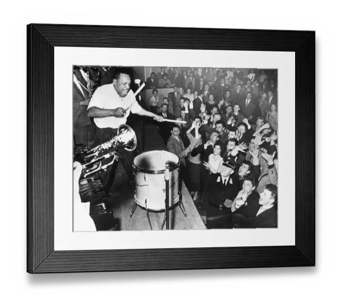 Framed Print : Lionel Hampton Playing Drum; Crowd Audie Framed Print : Lionel Hampton Playing Drum; Crowd Audie