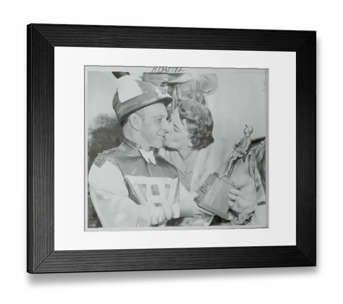 Framed Print : Johnny Adams Being Kissed by Wife After Receiving Award Framed Print : Johnny Adams Being Kissed by Wife After Receiving Award