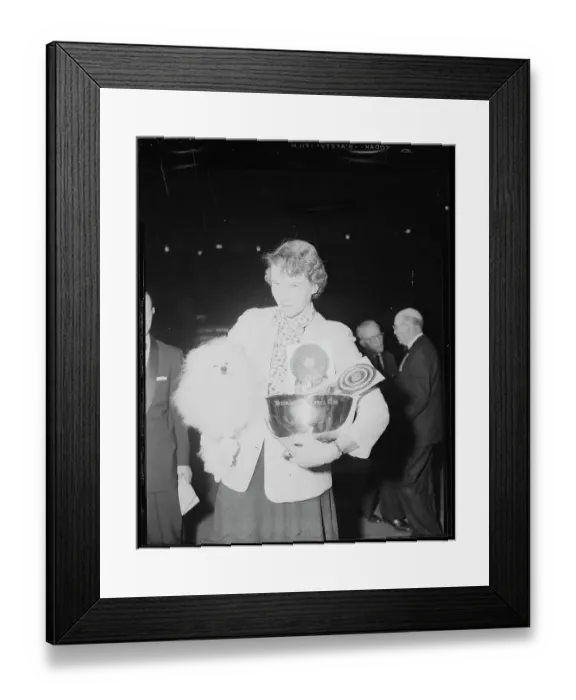 Framed Print : Ann Hone Rogers Carrying a Poodle Framed Print : Ann Hone Rogers Carrying a Poodle