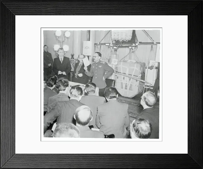 Framed Print : Soviet Army Colonel Speaking About US Photo Balloons Framed Print : Soviet Army Colonel Speaking About US Photo Balloons