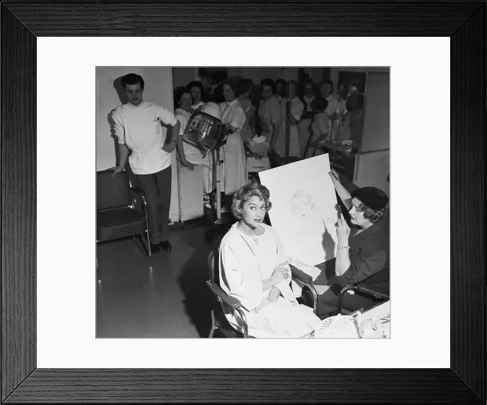 Framed Print : Actress Martine Carol Being Sketched Framed Print : Actress Martine Carol Being Sketched