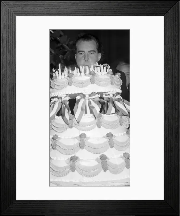 Framed Print : Nixon Blowing Out Lincoln'S B-Day Candle Framed Print : Nixon Blowing Out Lincoln'S B-Day Candle