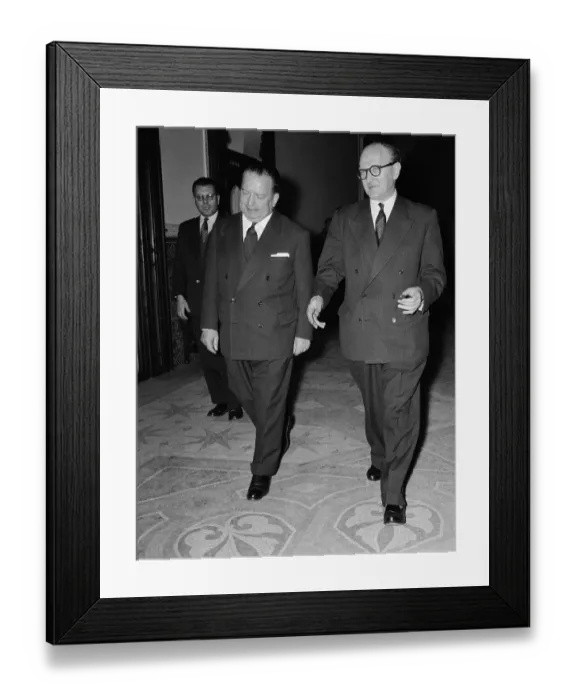 Framed Print : Premier Guy Mollet and Robert Lacoste Framed Print : Premier Guy Mollet and Robert Lacoste