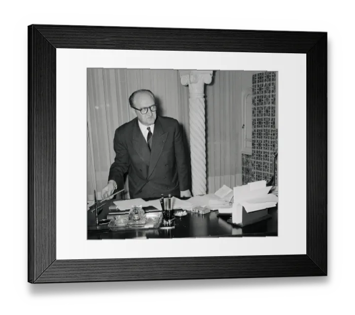 Framed Print : Portrait of Guy Mollet Framed Print : Portrait of Guy Mollet