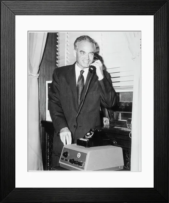 Framed Print : Barry Goldwater Talking on the Telephone Framed Print : Barry Goldwater Talking on the Telephone