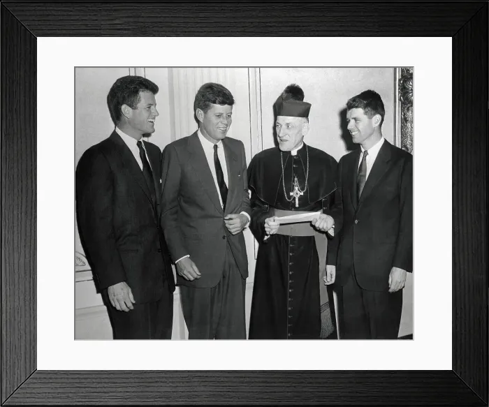 Framed Print : Kennedy Brothers with Archbishop Framed Print : Kennedy Brothers with Archbishop