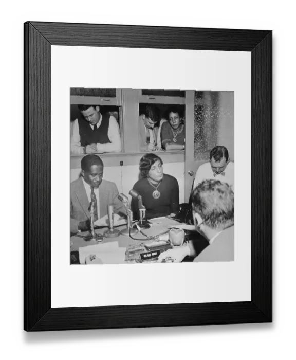 Framed Print : Arthur Shores and Constance Motley with Newsmen Framed Print : Arthur Shores and Constance Motley with Newsmen