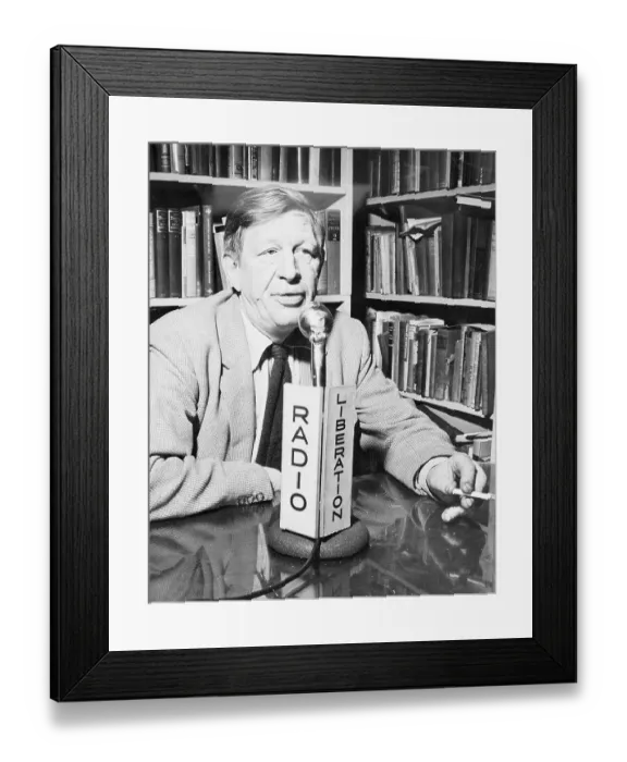 Framed Print : Poet W.H. Auden Broadcasting