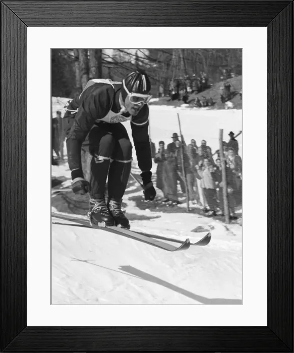 Framed Print : Toni Sailer Sking Downhill In Olympics Framed Print : Toni Sailer Sking Downhill In Olympics