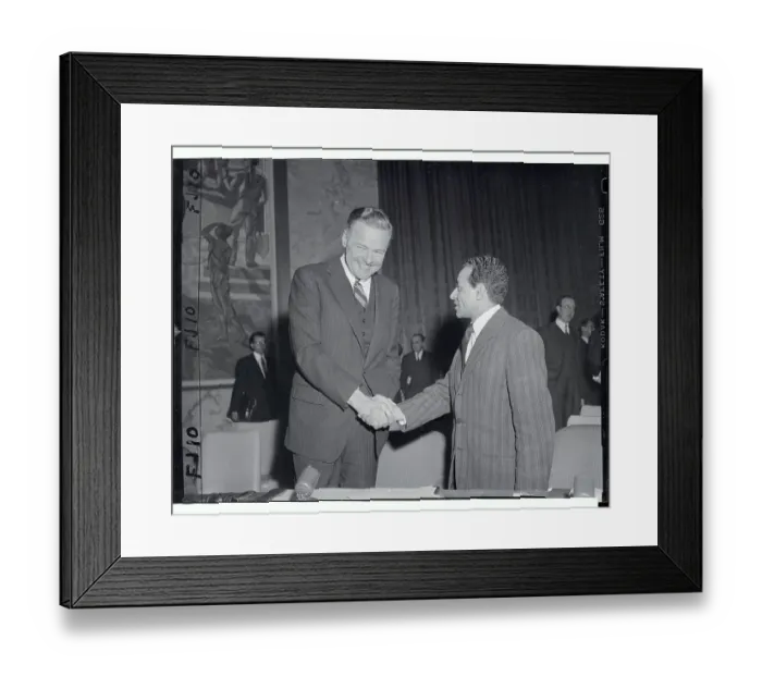 Framed Print : Henry Cabot Lodge, Jr. and Sayed Hosni Shaking Hands Framed Print : Henry Cabot Lodge, Jr. and Sayed Hosni Shaking Hands
