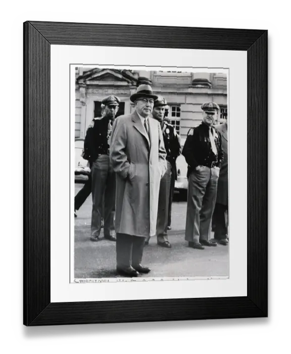 Framed Print : O.C. Carmichael Flanked by Patrolmen Framed Print : O.C. Carmichael Flanked by Patrolmen