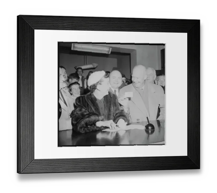 Framed Print : President Eisenhower Holding His Voter's Registration Card Framed Print : President Eisenhower Holding His Voter's Registration Card