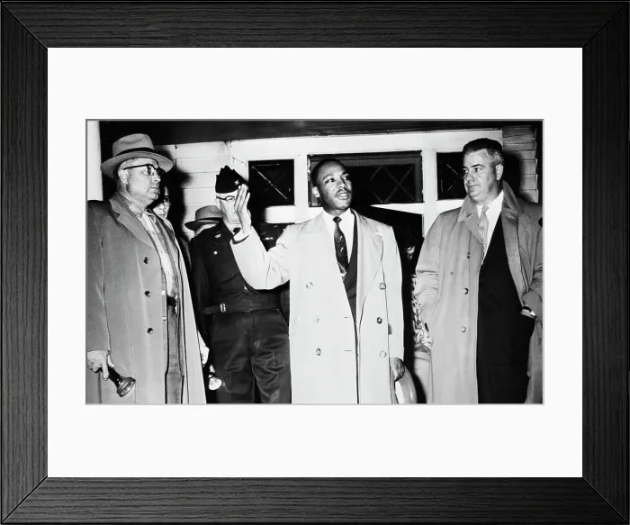 Framed Print : Martin Luther King Speaking on Porch After Bombing Framed Print : Martin Luther King Speaking on Porch After Bombing