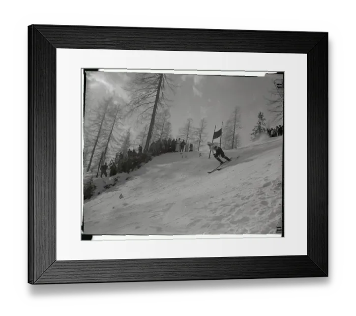 Framed Print : Madeleine Berthod Skiing Olympic Course Framed Print : Madeleine Berthod Skiing Olympic Course