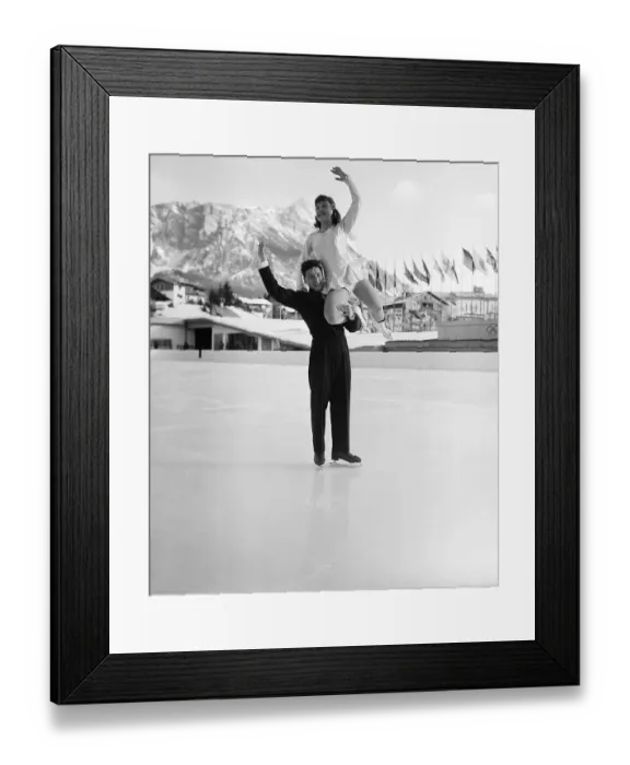 Framed Print : Elisabeth Schwarz and Kurt Oppelt Skating Framed Print : Elisabeth Schwarz and Kurt Oppelt Skating