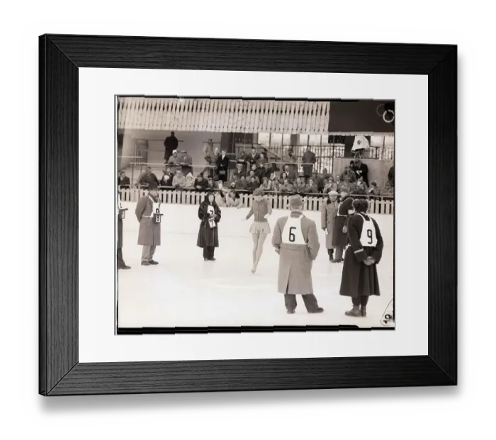 Framed Print : Tenley Albright Skates Compulsory Figures Framed Print : Tenley Albright Skates Compulsory Figures