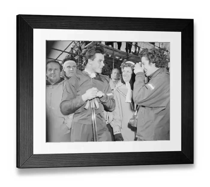 Framed Print : Toni Sailer Being Photographed by Sister