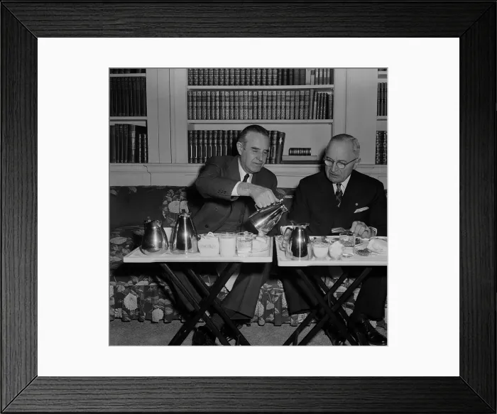 Framed Print : Governor Harriman Pouring Coffee for Harry S. Truman Framed Print : Governor Harriman Pouring Coffee for Harry S. Truman