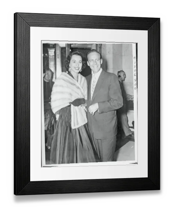 Framed Print : Bess Myerson Posing With Husband at Theater Event Framed Print : Bess Myerson Posing With Husband at Theater Event