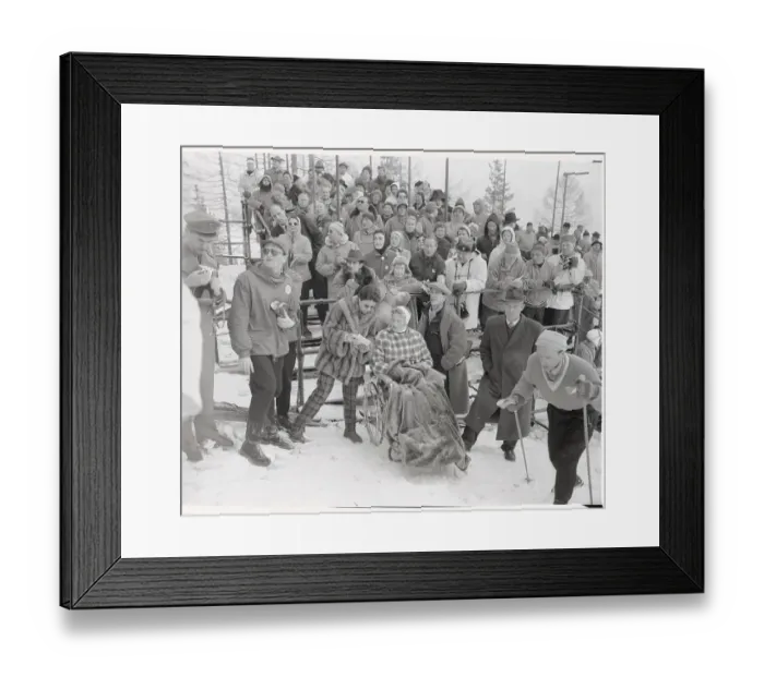 Framed Print : Jill Kinmont Viewing Winter Games in Wheelchair Framed Print : Jill Kinmont Viewing Winter Games in Wheelchair