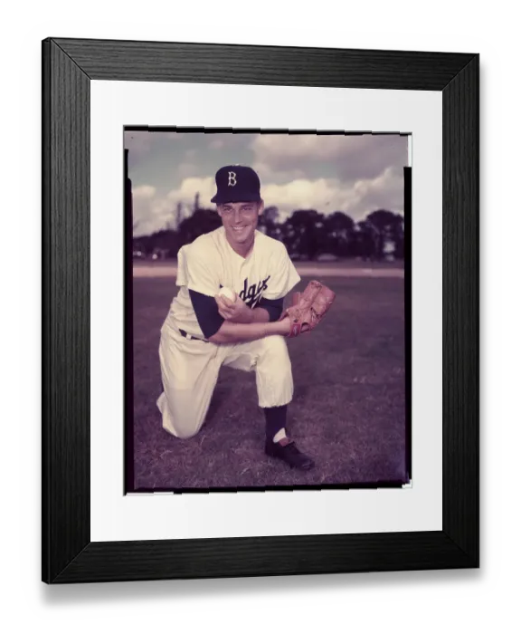 Framed Print : Portrait of Brooklyn Dodger Ken Lehman Framed Print : Portrait of Brooklyn Dodger Ken Lehman