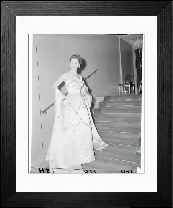 Framed Print : Portrait of Mrs. Alfred De Liagre Jr. Modeling Dress Framed Print : Portrait of Mrs. Alfred De Liagre Jr. Modeling Dress