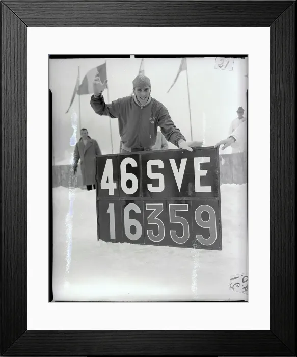 Framed Print : Sigge Ericsson With Olympic Scoreboard Framed Print : Sigge Ericsson With Olympic Scoreboard