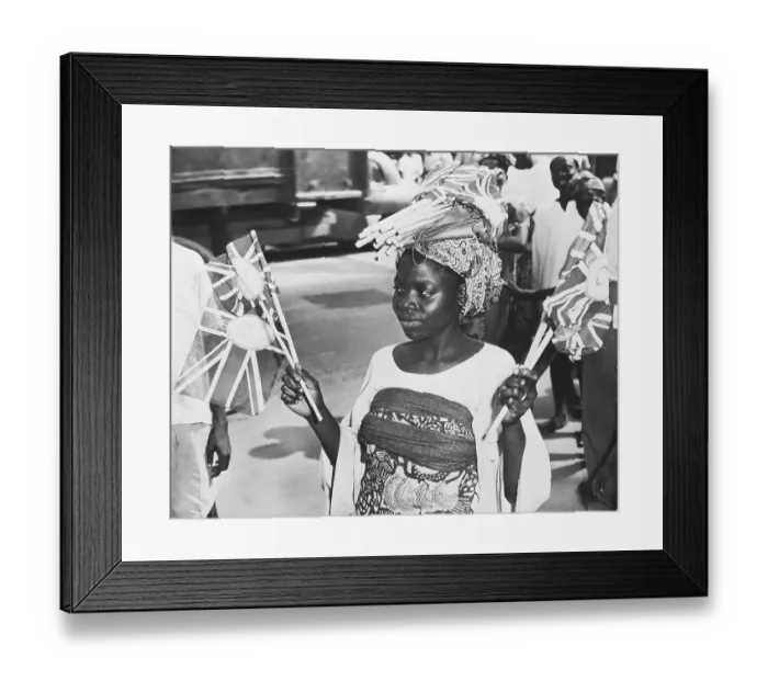 Framed Print : Flag Seller in Nigeria Framed Print : Flag Seller in Nigeria